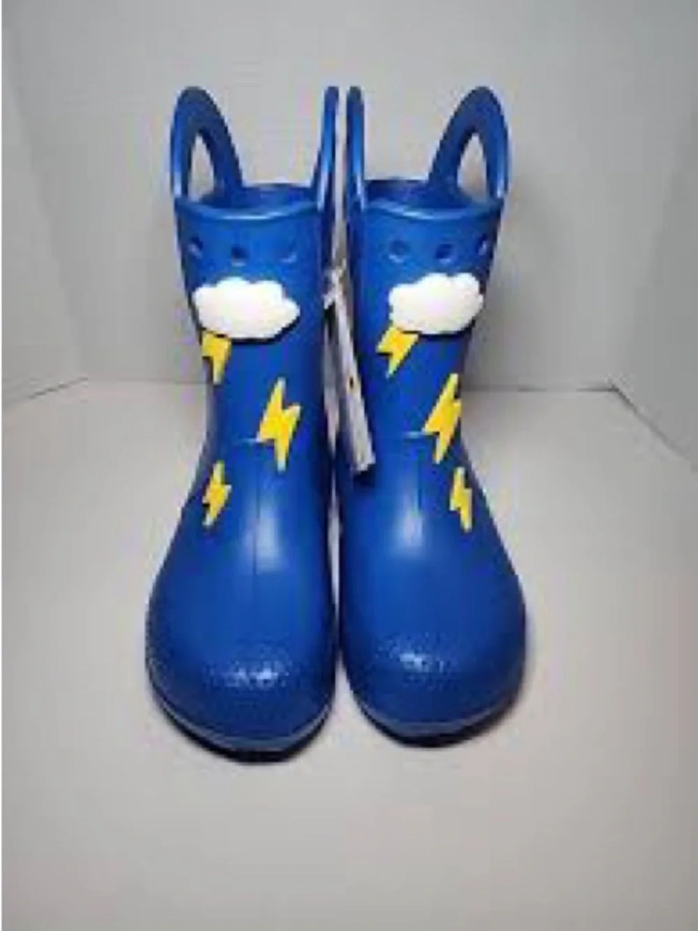 CROCS Kids Handle It Rain Boots Blue Lightning ~ Size 3